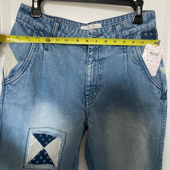 NWT  Free People Boho Patchwork Jeans High Waisted - Picture 4 of 11